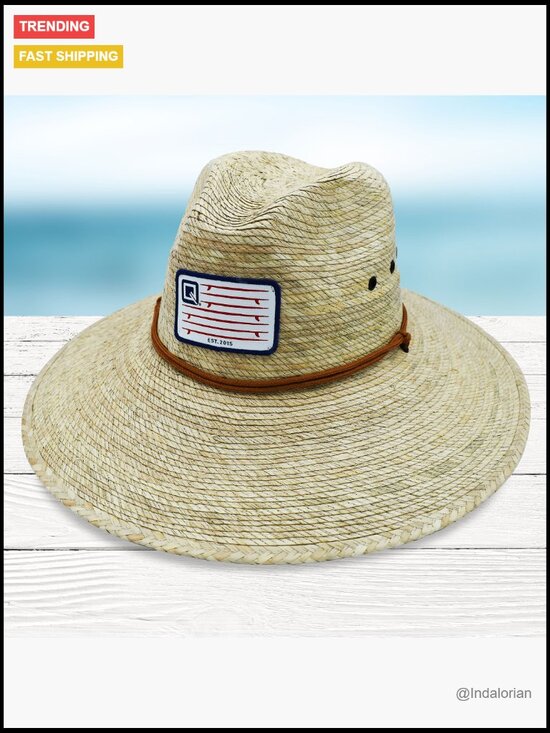 Packable Stone-Washed Straw Lifeguard Hat for Summer Sun Protection main image 7